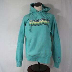 Champion Men's Reverse Weave Light Blue color Hoodie Size Small Spell out